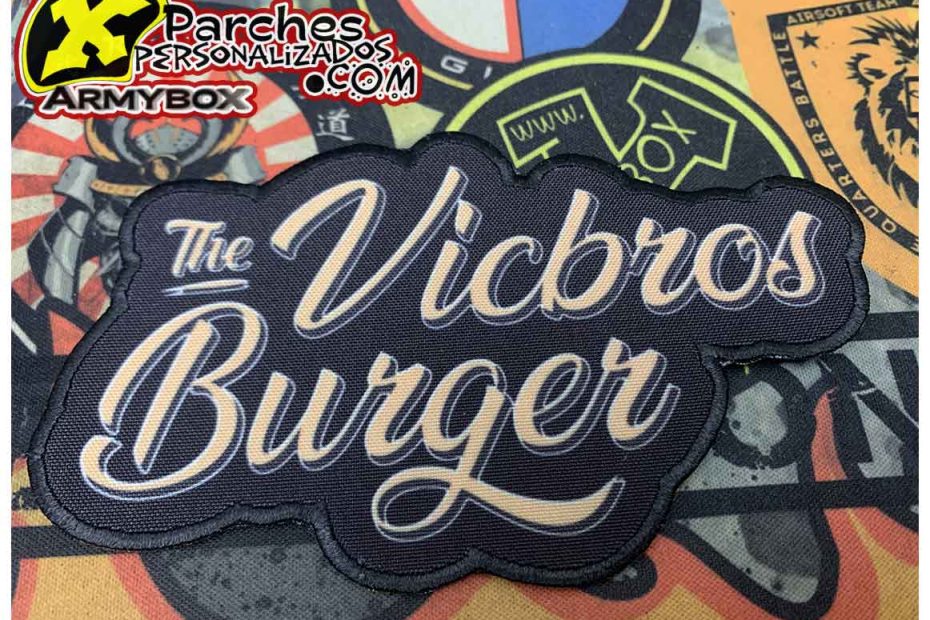 Parches personalizados borde hilo Vicbros Burger