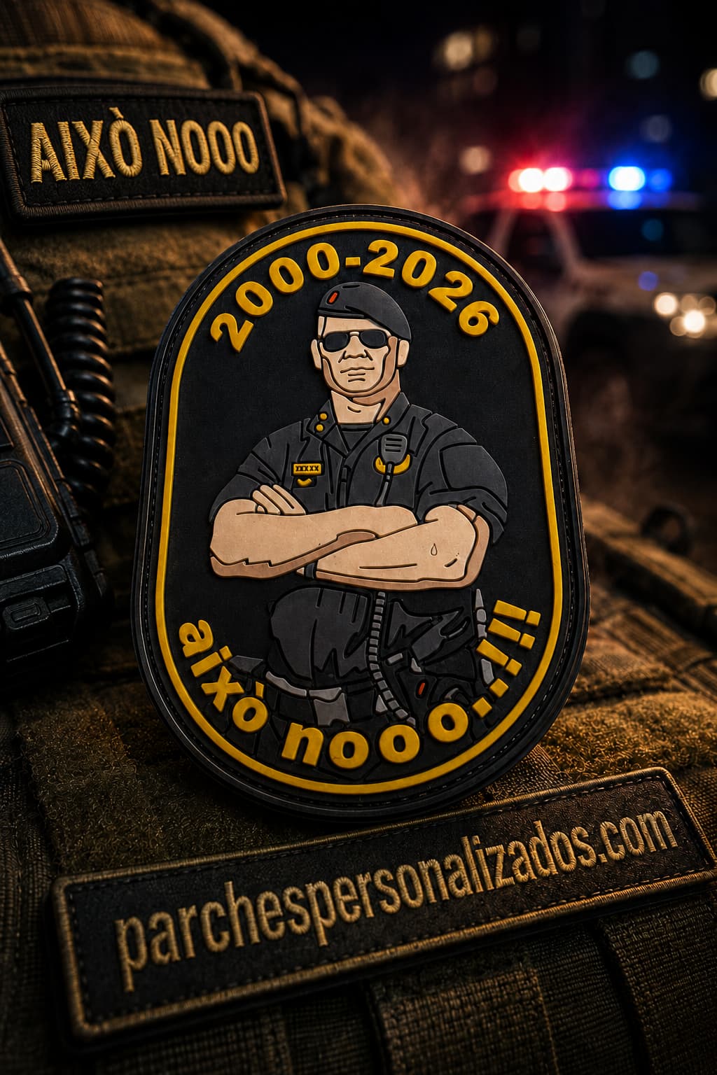 Parches de silicona personalizados para policía con relieve y velcro