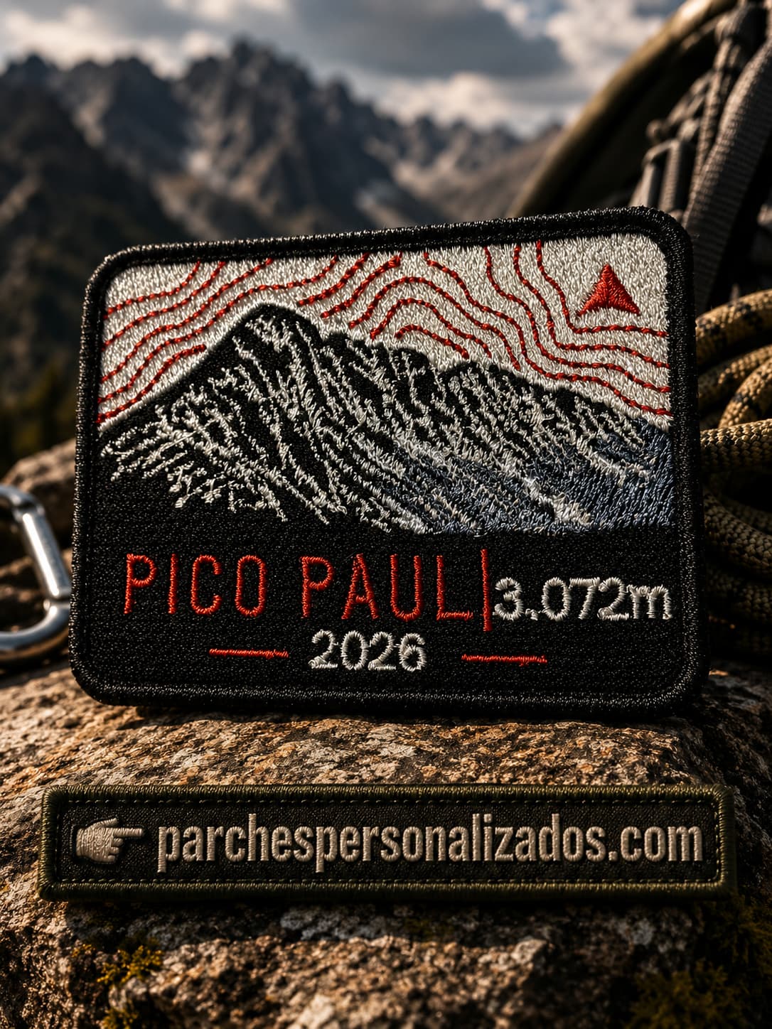 Parches bordados Pico Paul para alpinismo y montañismo
